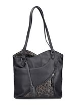 Rieker, Tasche, Damen, mit optischen Leo-Highlights SCHWARZ